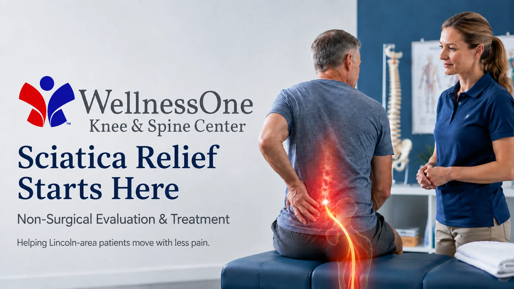 Sciatica relief treatment at WellnessOne in Lincoln, NE